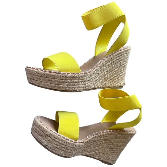 Tata Yellow Espadrille Wedge Sandals - Picture 3 of 6